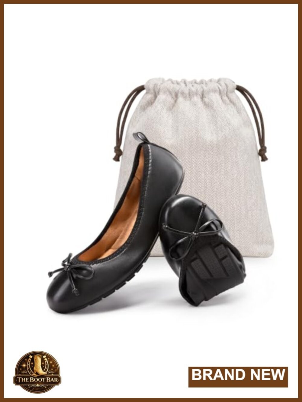 Foldable Ballet Flats Bowknot Water Repellent Cushioned Travel Shoes
